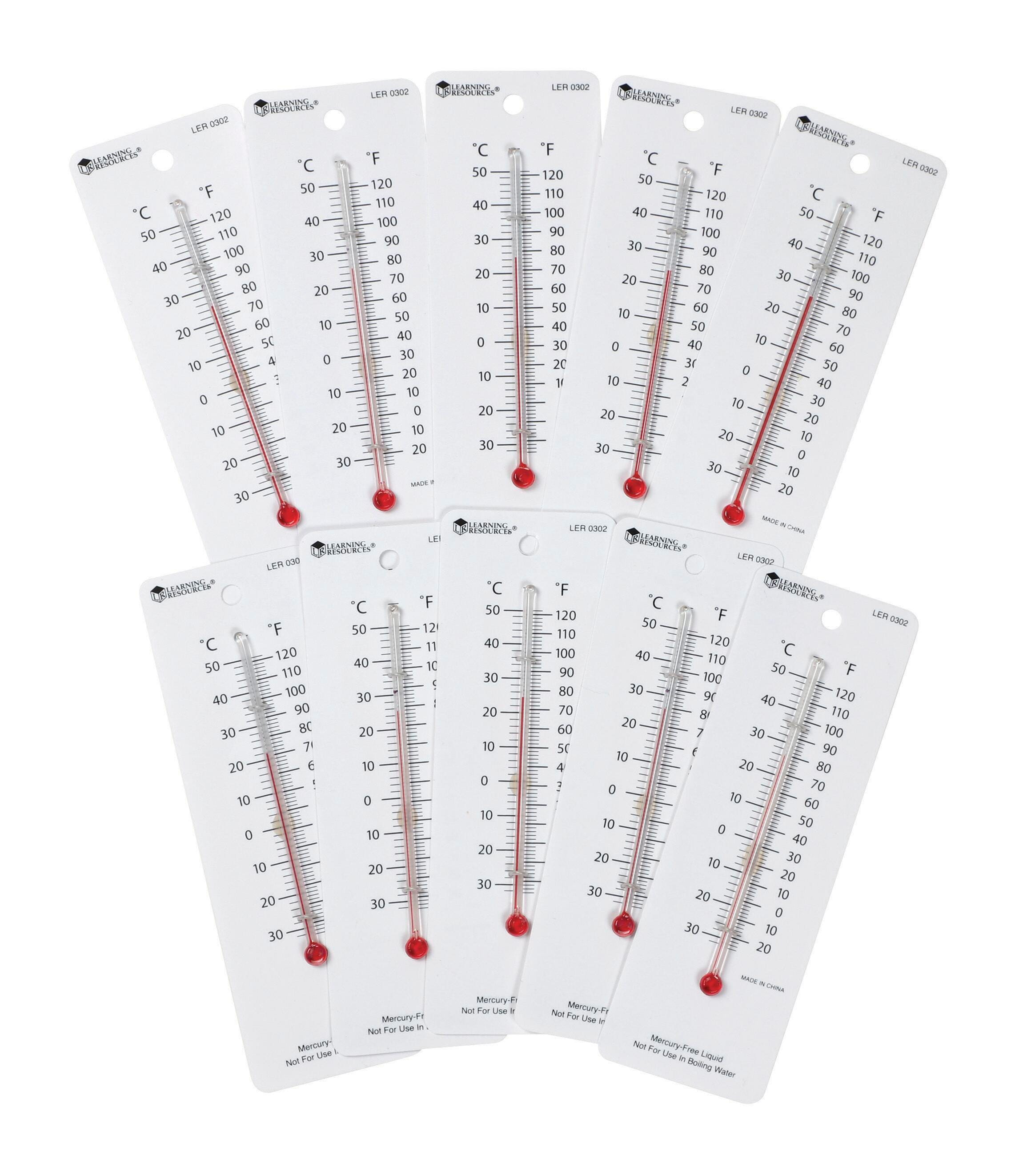 Learning Resources Student Thermometers, Set of 10 373658