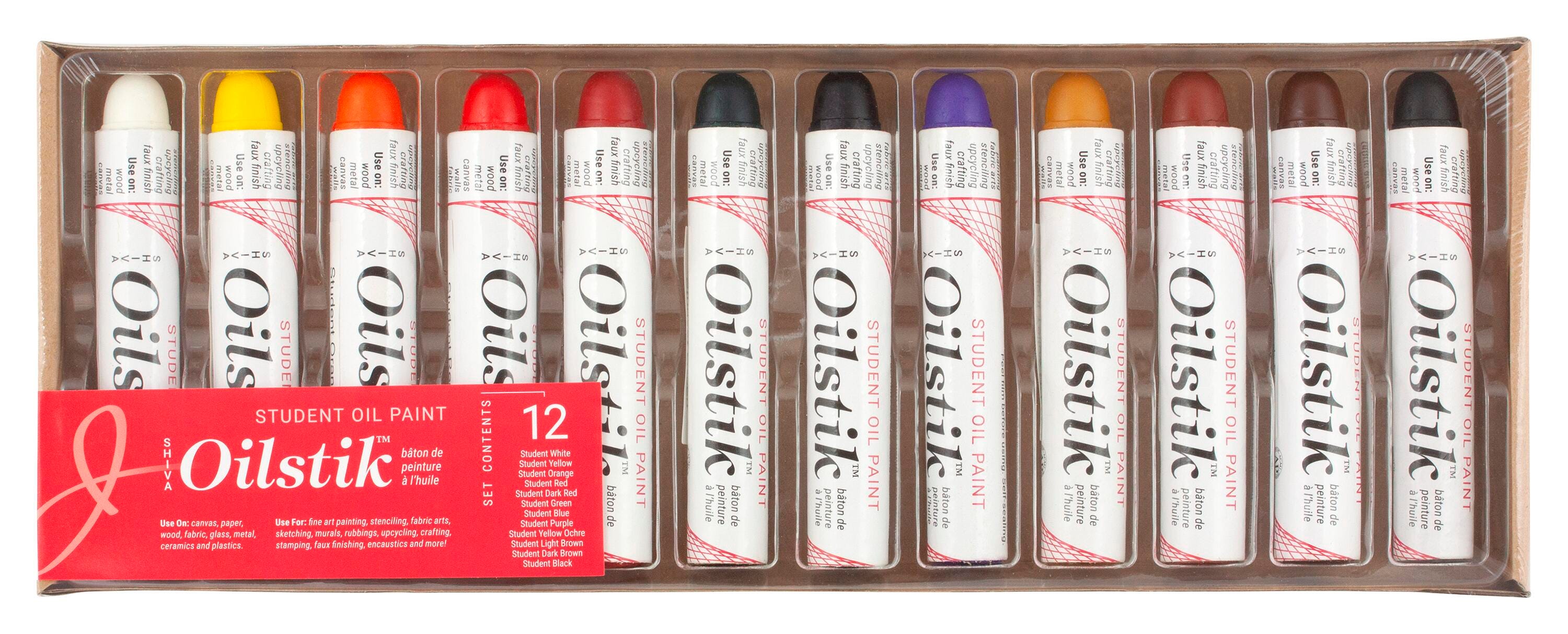 Shiva Artists Non-Toxic Student Grade Oil Color Paintstick Set, 4-1/2 X 5/8 in, Assorted Color, Set of 12 244689