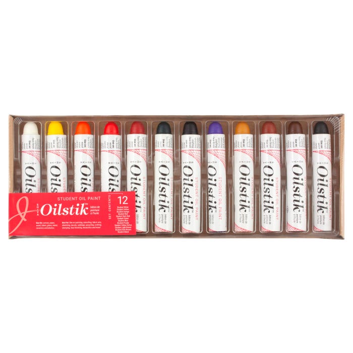 Shiva Artists Non-Toxic Student Grade Oil Color Paintstick Set, 4-1/2 X 5/8 in, Assorted Color, Set of 12