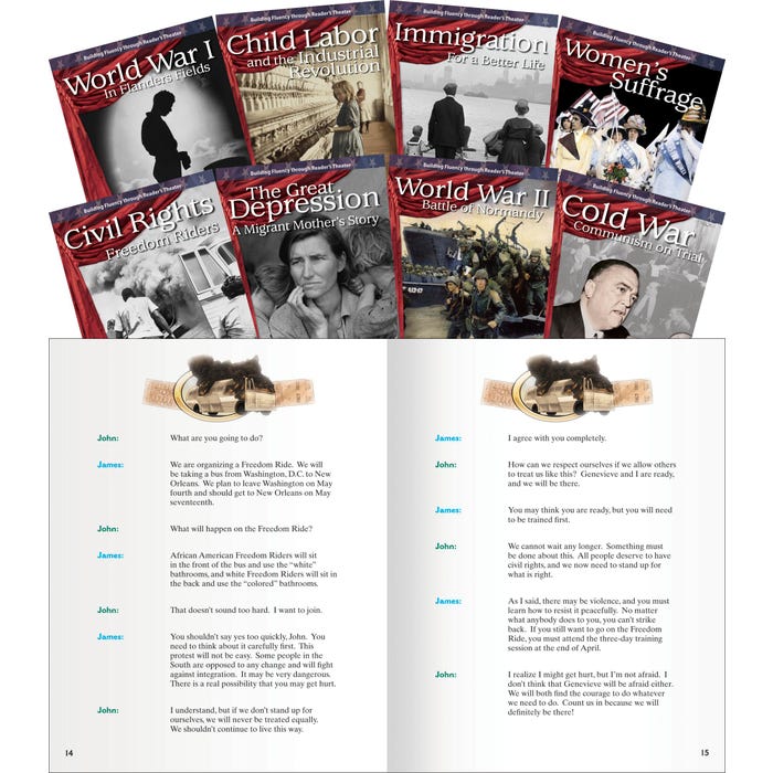 Teacher Created Materials Reader's Theater: The 20th Century Set, Grades 6 to 8, Set of 8
