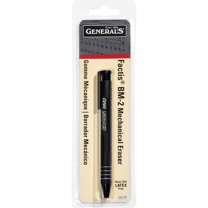Factis Refillable Pen Style Eraser, Black