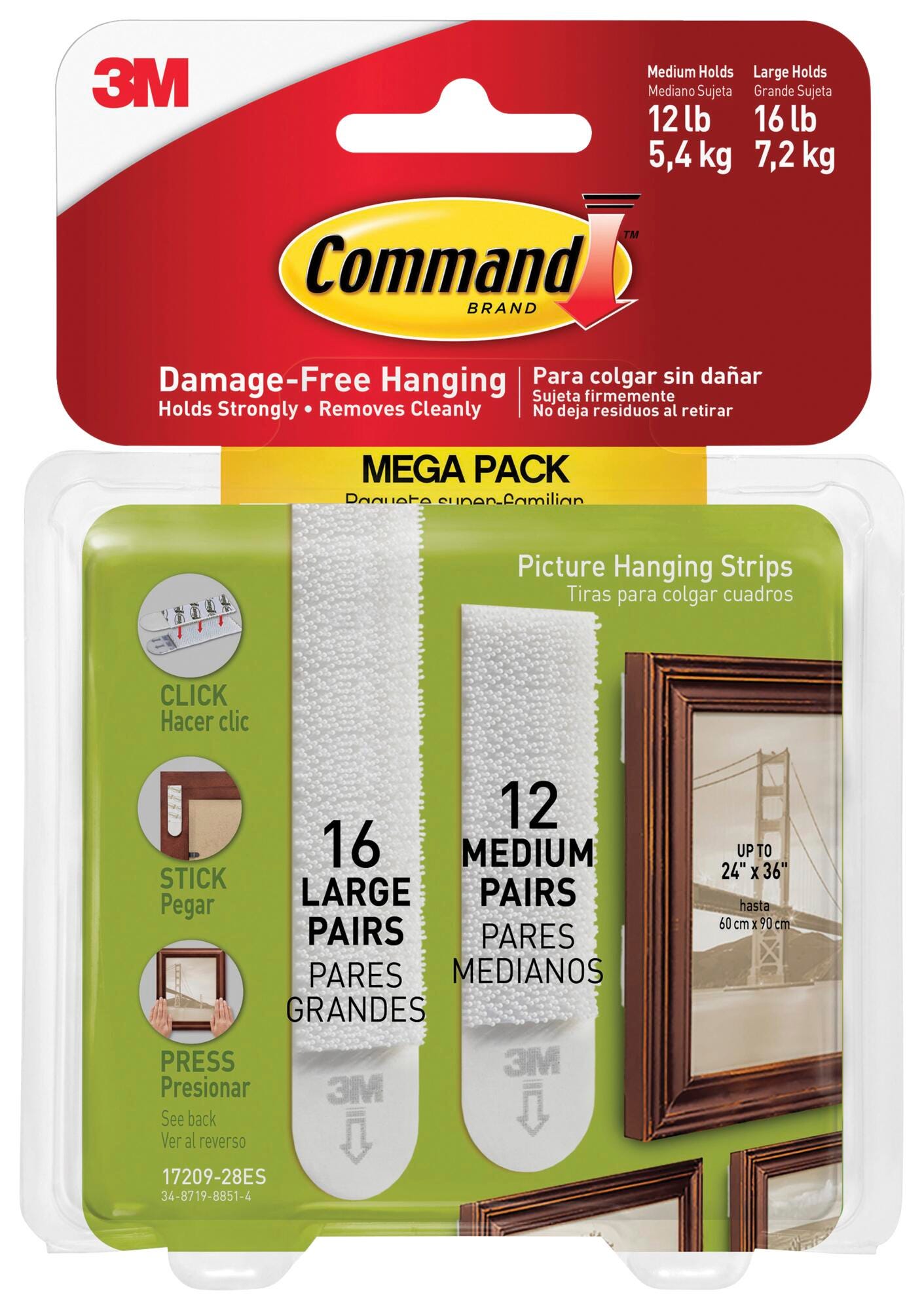 Command Picture Hanging Strip, Assorted Sizes, White, Pack of 28 2133418