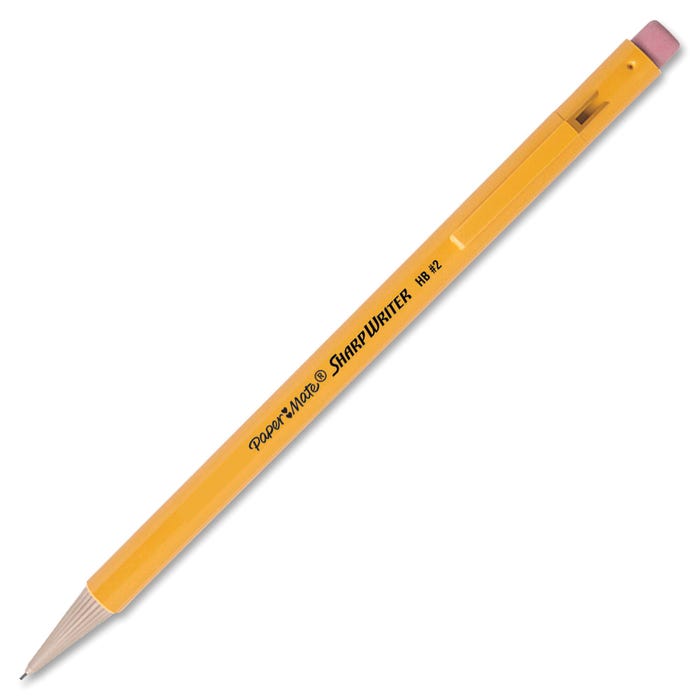 Paper Mate Sharpwriter Mechanical Pencils, 0.7 mm, No 2 Lead, Yellow, Pack of 36