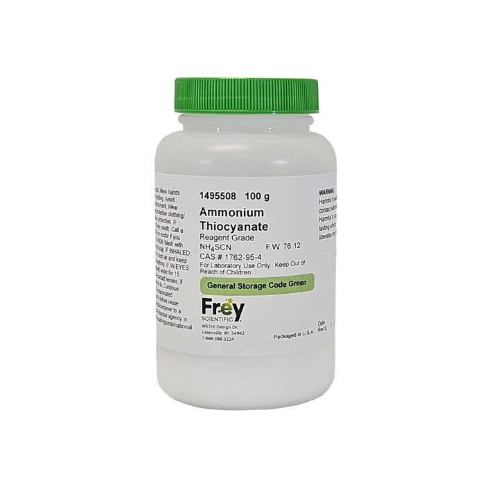 Frey Scientific Ammonium Thiocyanate, Reagent Grade, 100 Grams