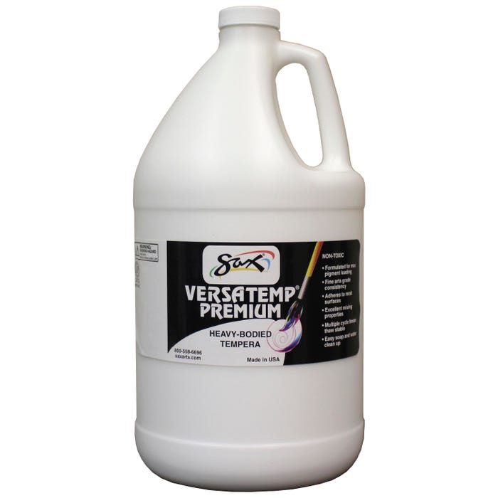 Sax Versatemp Premium Heavy-Bodied Tempera Paint, 1 Gallon, White