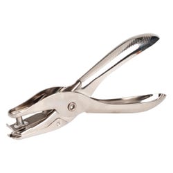 Business Source Ticket Punch, Single Hole, Round, 1/4 Inches Hole, silver, Item Number 1599675