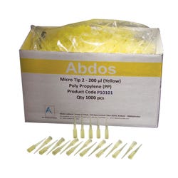United Scientific Micropipette Tips, PP, 200 Microliters, Yellow, Item Number 2103141