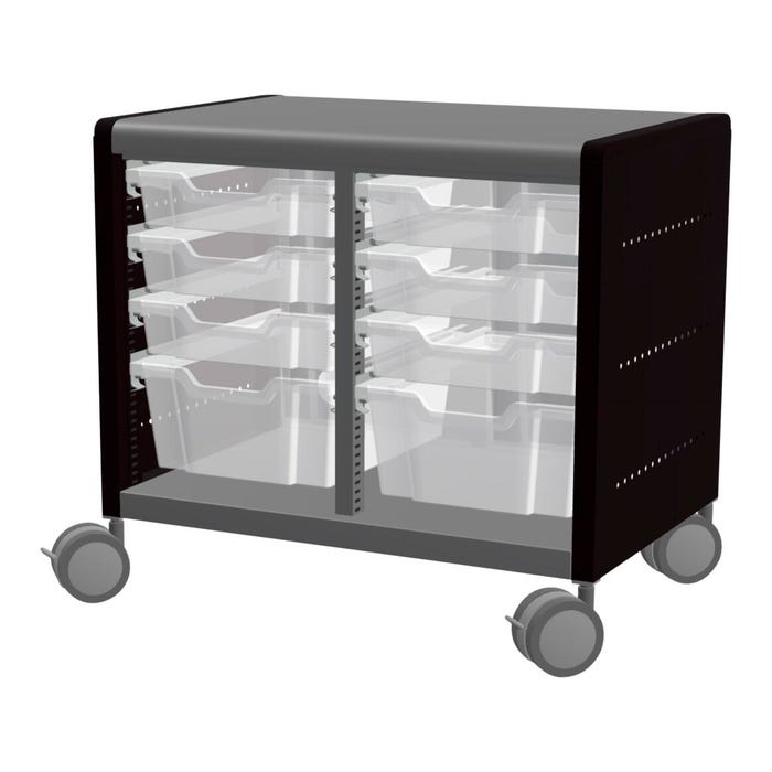 Classroom Select Geode Short Cabinet, Double Wide with 8 Tote Trays