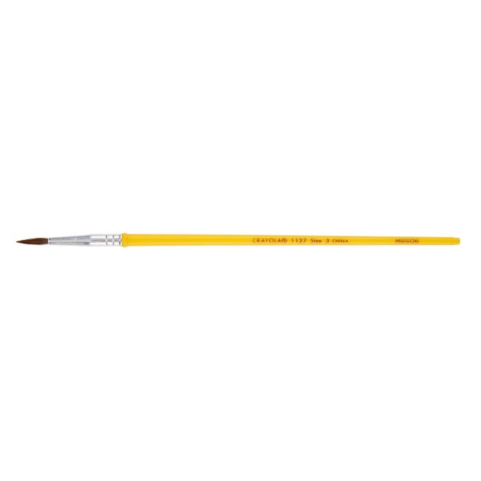 Crayola Camel Hair Watercolor Brush, Round, Short Handle, Size 3