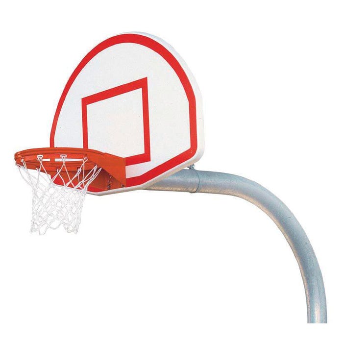 Bison Gooseneck Mega Duty Finished Aluminum Fan Playground Basketball System, 5-9/16 Inch Diameter Pole