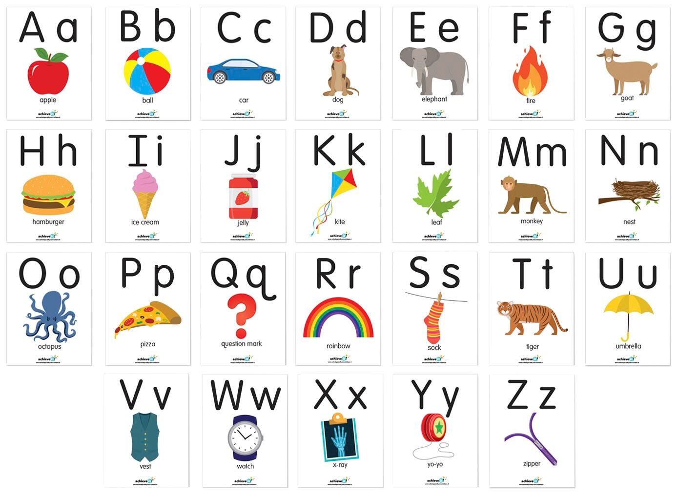 Achieve It! Alphabet Learning Lap Cards, Set of 26 2151522