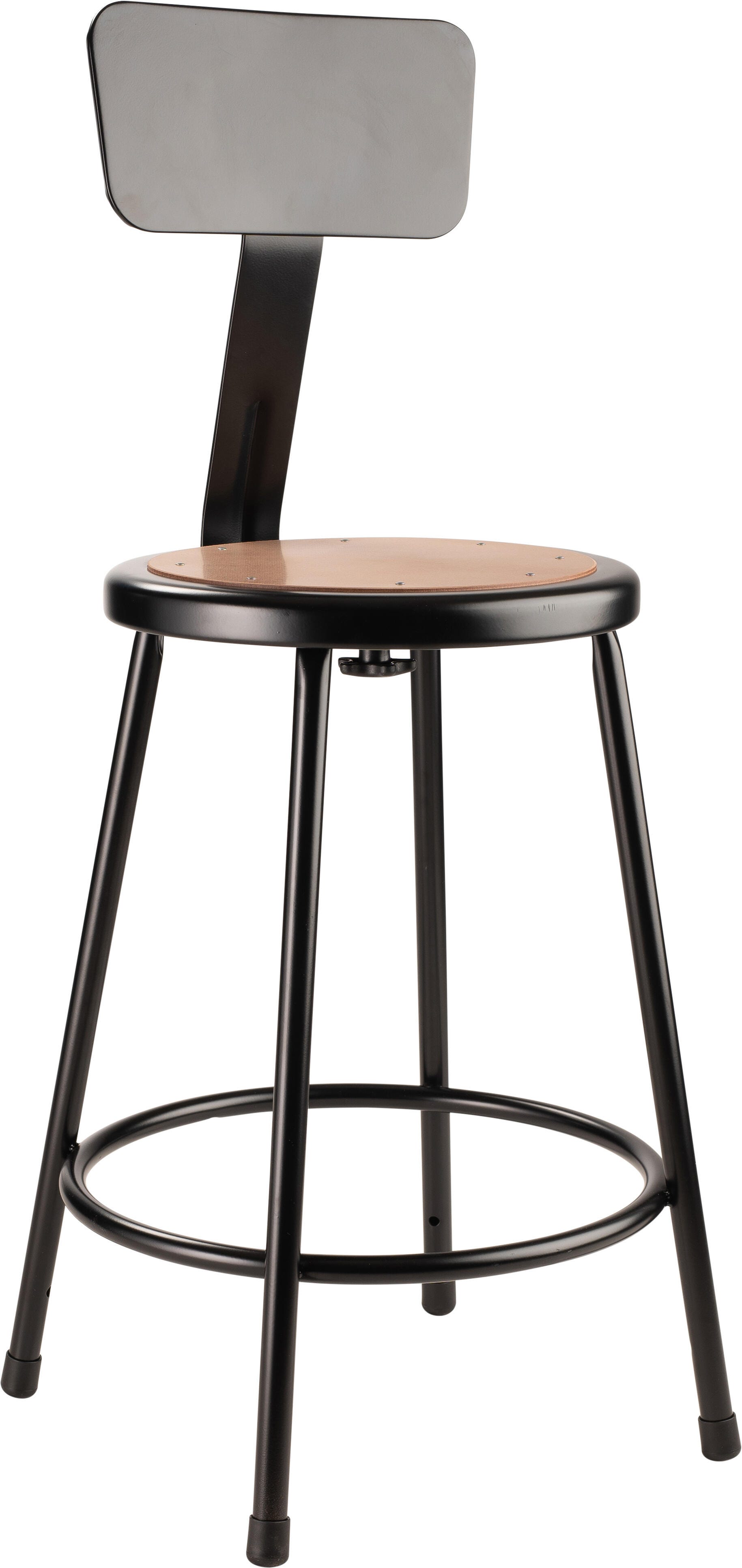 Image for National Public Seating Heavy Duty Steel Stool With Backrest, 24 Inch Seat Height, Black from School Specialty