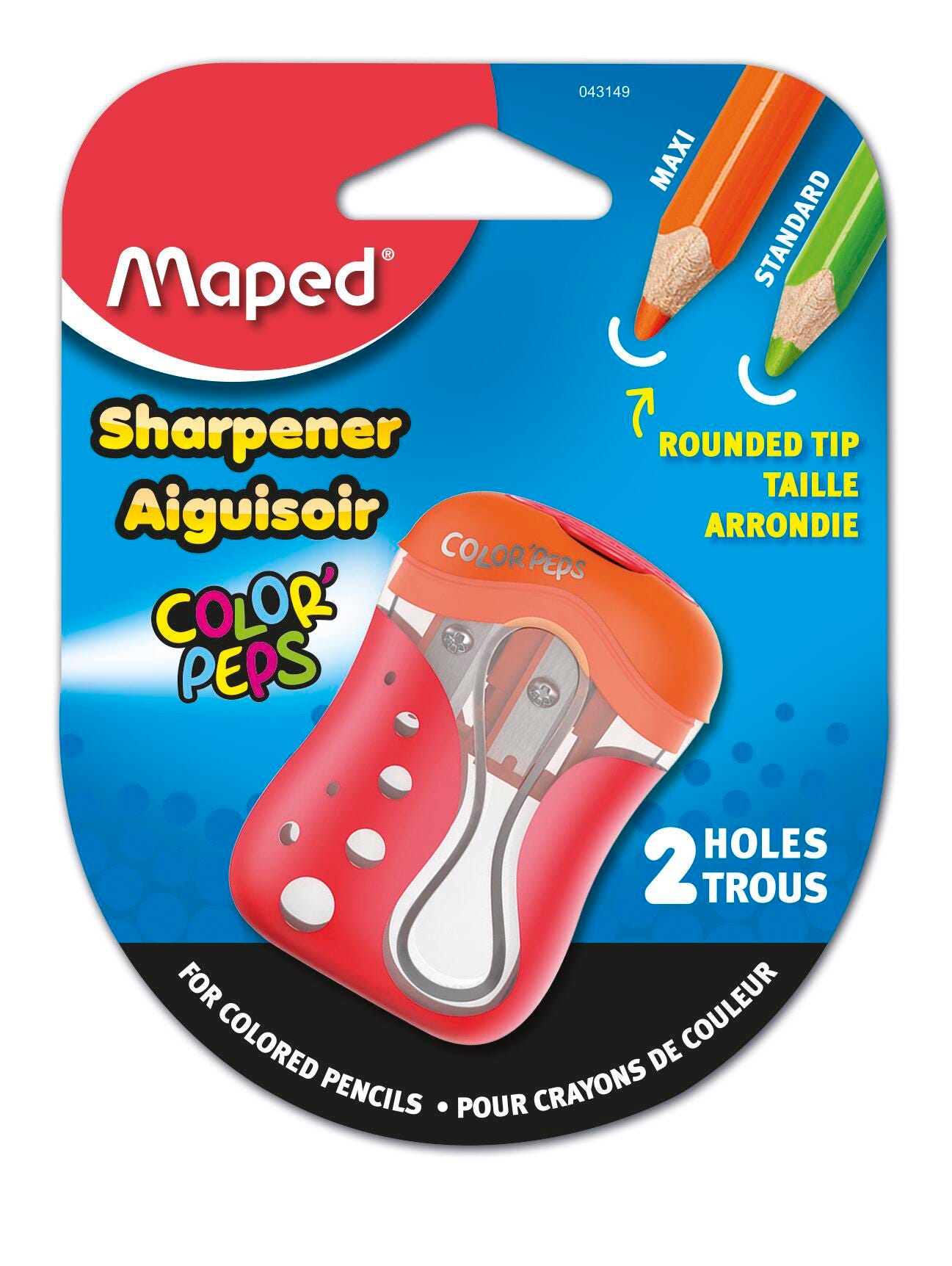 Maped Color'Peps 2-Hole Colored Pencil Sharpener, Assorted Colors, Item Number 2005013