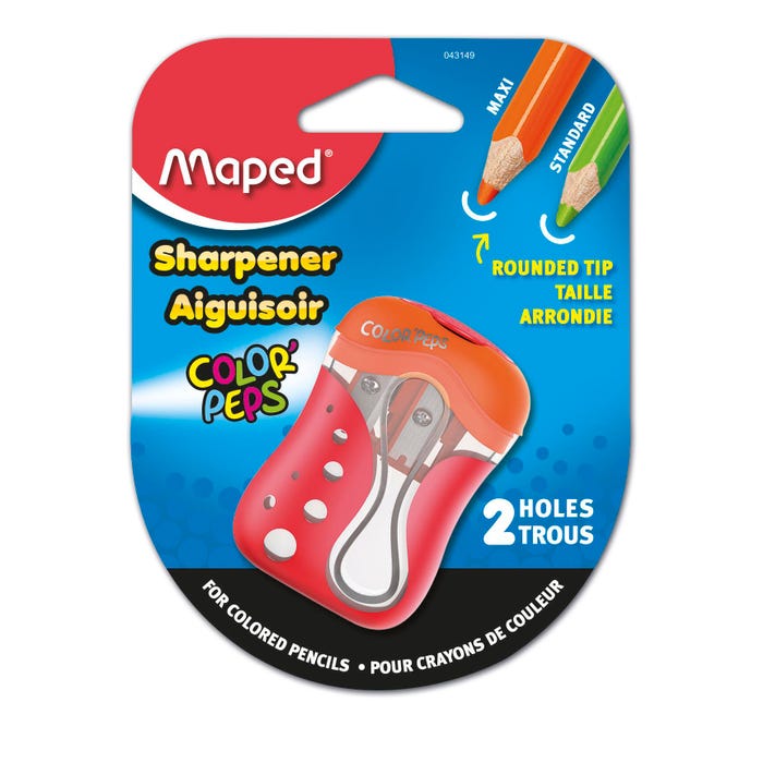 Maped Color'Peps 2-Hole Colored Pencil Sharpener, Assorted Colors