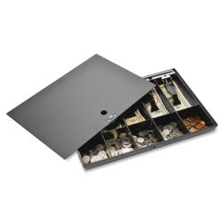 Sparco Money Tray with Locking Cover, 2-1/4 x 11 x 16 Inches, Gray