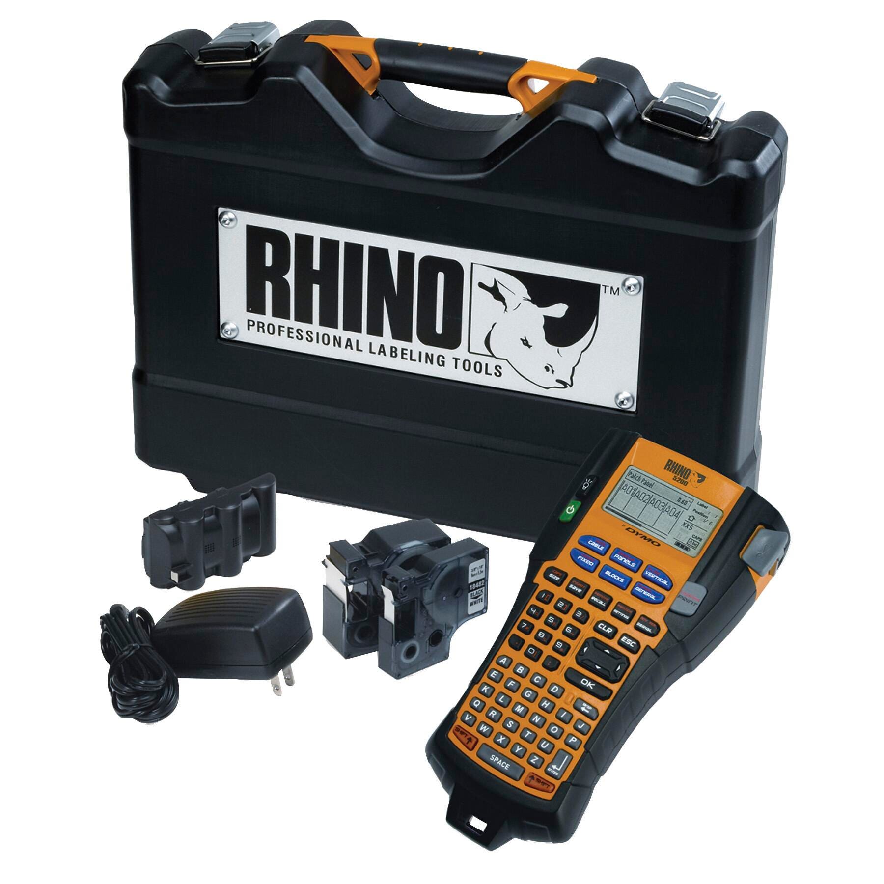 Dymo Rhino 5200 4-Line Label Maker Kit - Handheld Label Printer, 14-20/25 x 4-35/50 x 13 Inches 1332868