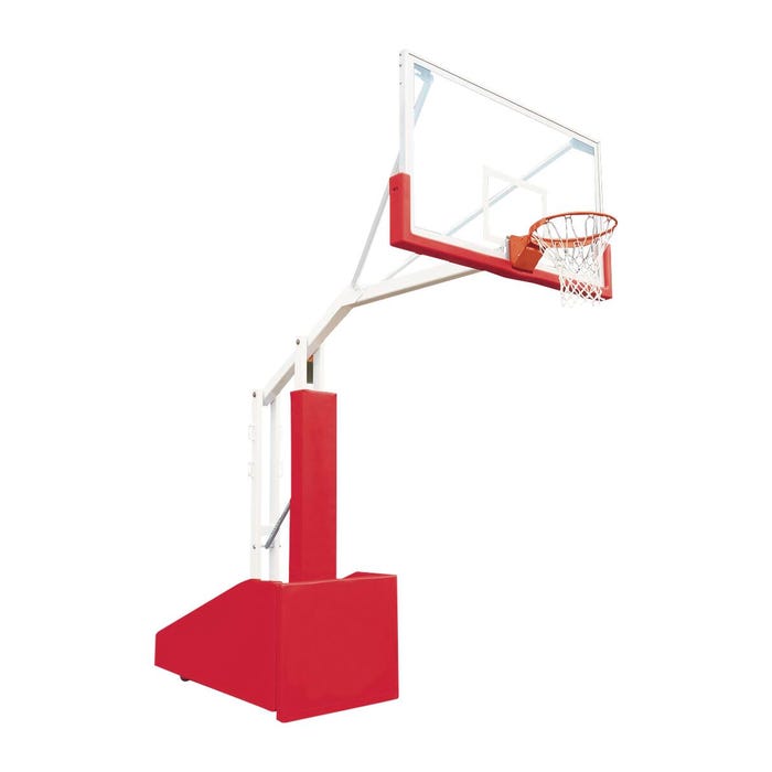 Bison T-Rex Side Court Portable Basketball System, 72 x 42 Inch Glass Backboard