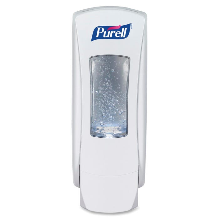Purell ADX-12 Hand Sanitizer Dispenser, Push Style, White, Pack of 6