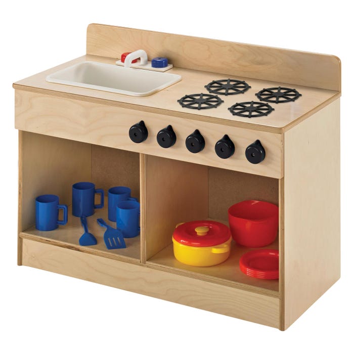 Childcraft Toddler Sink and Stove Combo, Wooden, 29-1/2 x 13-3/8 x 21-1/2 Inches