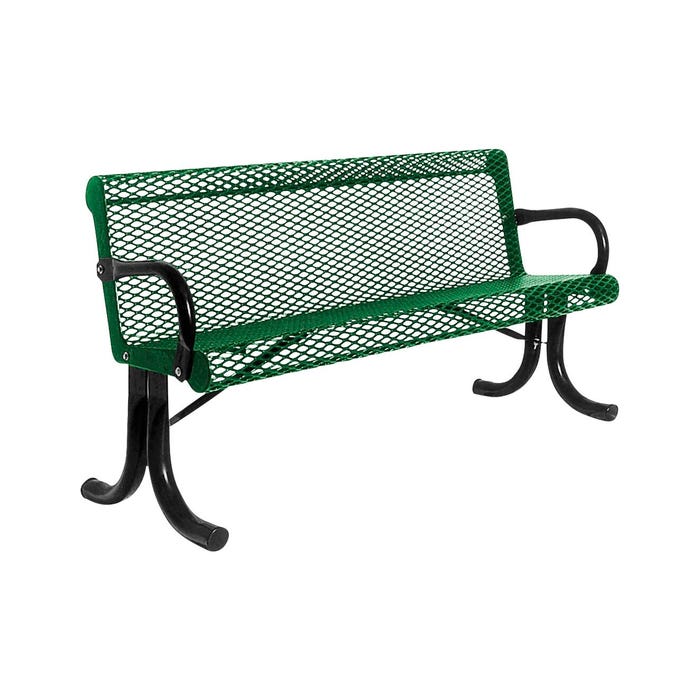 UltraPlay Capri Bench, 48 x 24-3/16 x 34-1/8 Inches, Green, Black Frame