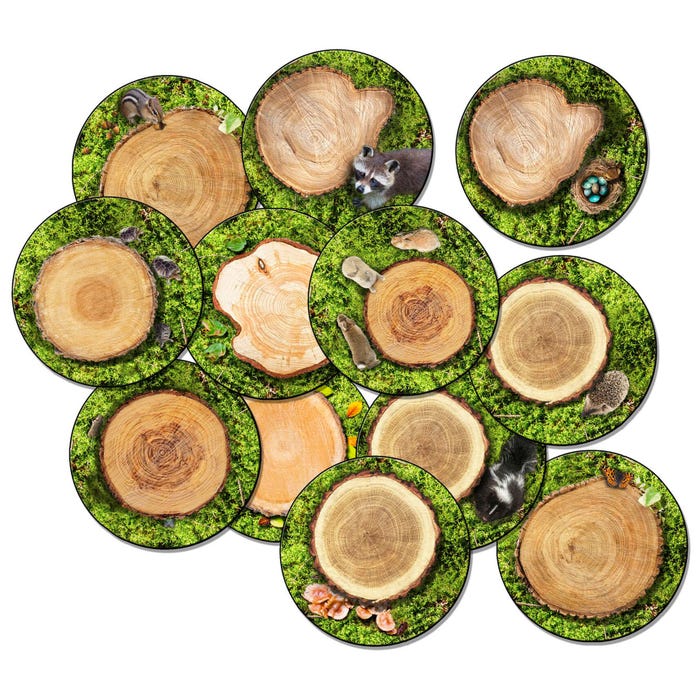 Flagship Carpets Forest Floor Stow-N-Go Carpet Rounds, 16 Inches, Set of 12