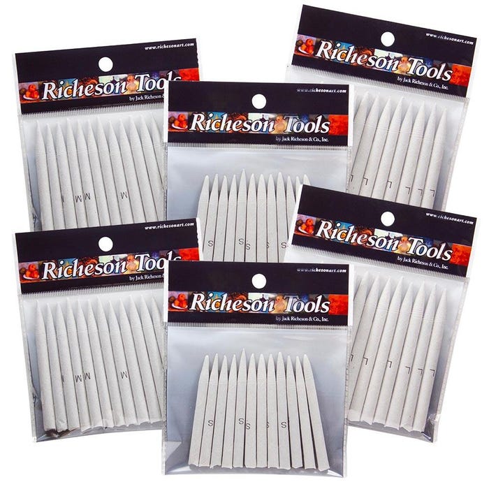 Jack Richeson Single-Point Blending Tortillons, Assorted Sizes, Pack of 72