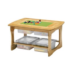 Copernicus Bamboo Construction Bricks Table, 35 x 25 x 18-3/4 Inches, Item Number 2106628