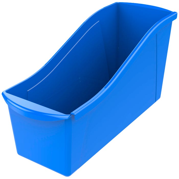 Storex Interlocking Book Bin, Large, 14-1/4 x 5-1/4 x 7 Inches, Blue