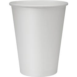 Genuine Joe Disposable Single Wall Hot Cup, 12 oz, White, Pack of 1000, Item Number 1449334