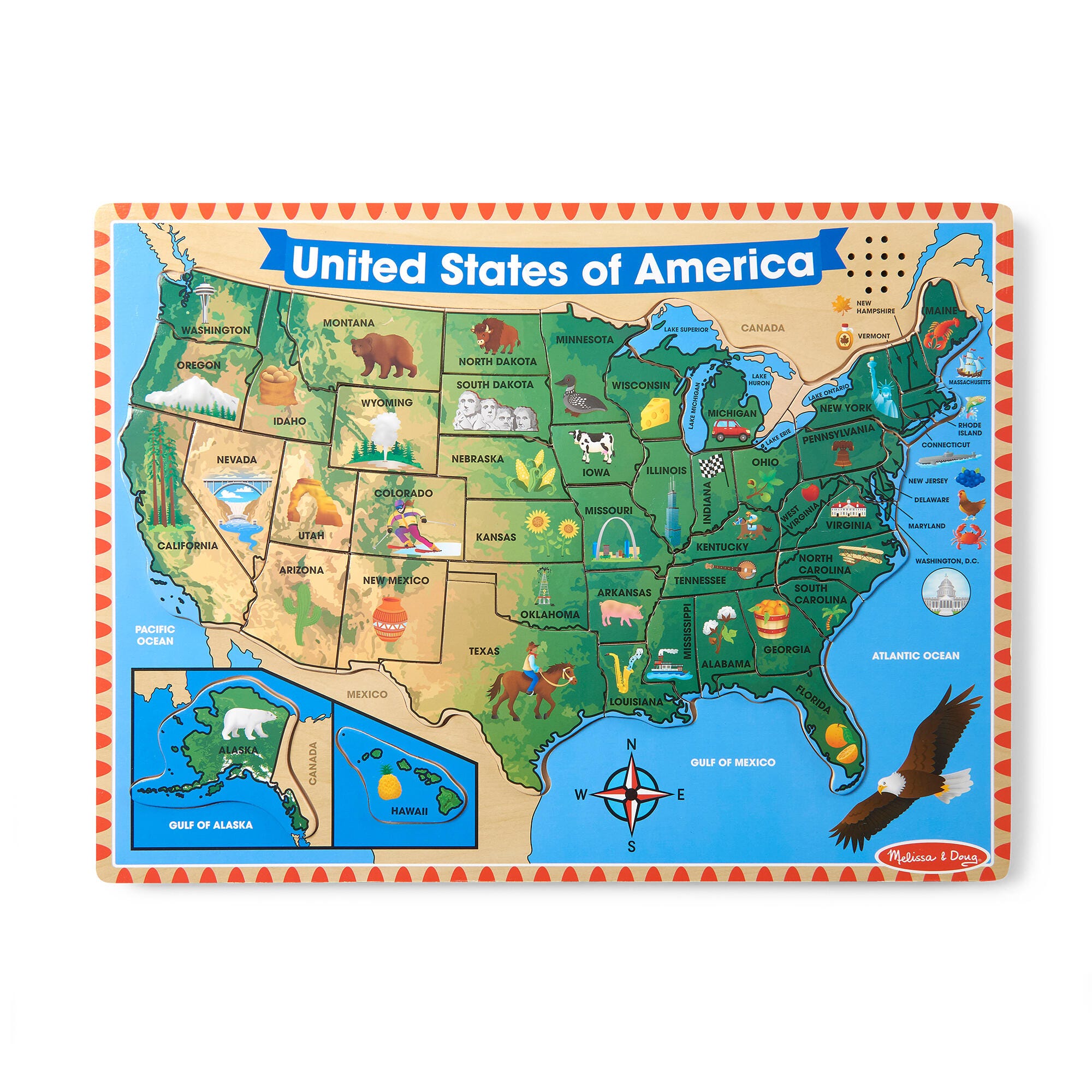 Melissa & Doug USA Map Sound Puzzle 086471