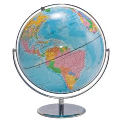 Advantus World Globe with Silver Base, 12 in Dia, Item Number 1516334