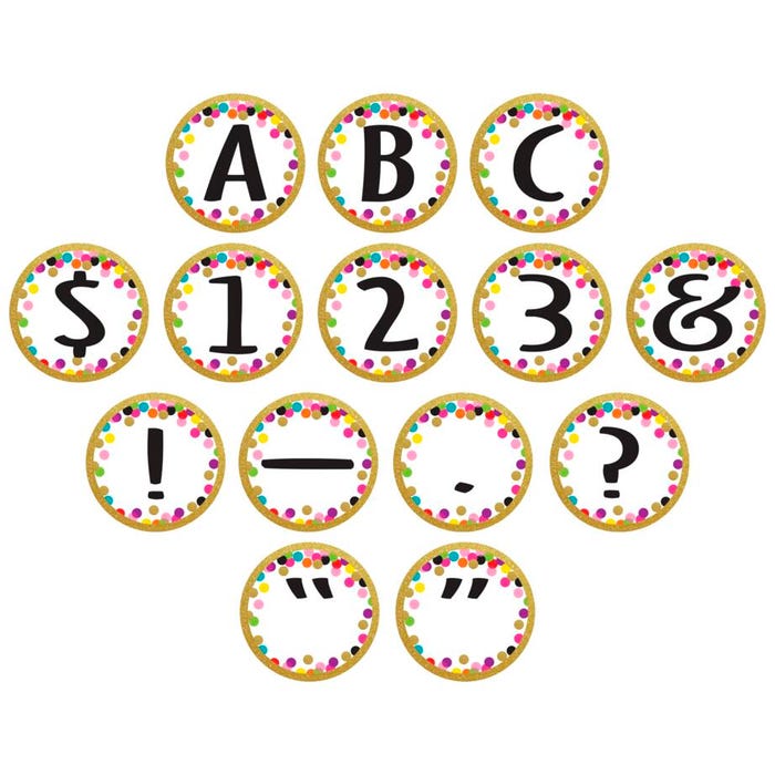 Teacher Created Resources Confetti Circles Accent Letters, 3-1/2 Inches, 216 Pieces
