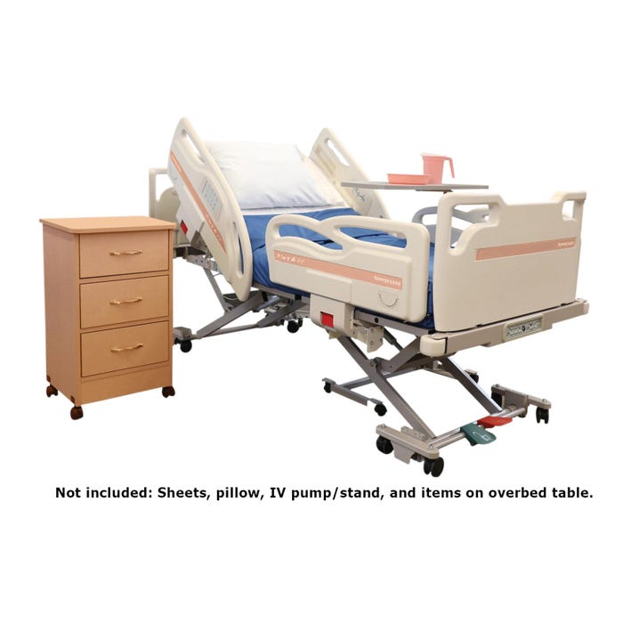 Pocket Nurse Graham-Field Synergy 5000 Deluxe Training Bed Package with OBT and 3-Drawer Cabinet, Solar Oak