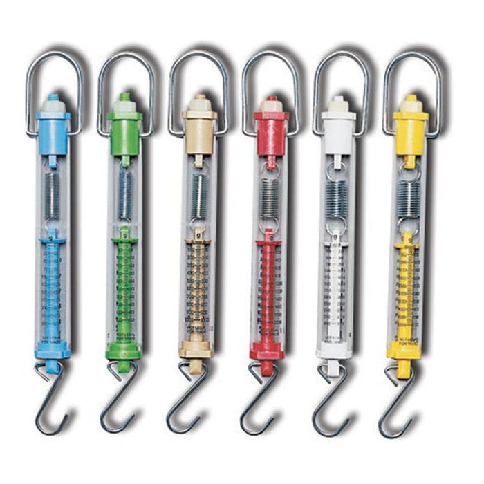 School Specialty Math Tubular Spring Scales, Assorted Capacity, Set of 6