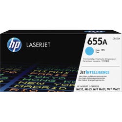 HP 655A Ink Cartridge, CF451A, Cyan