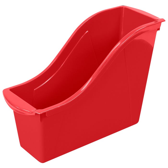 Storex Interlocking Book Bin, Small, 11-3/4 x 4-1/2 x 8-1/2 Inches, Red, Pack of 6