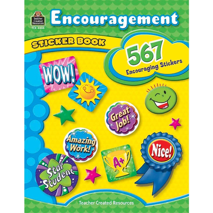 Teacher Created Resources Encouragement Sticker Book, , Grades Pre-K to Grade 8, Set of 567, Item Number 1439774