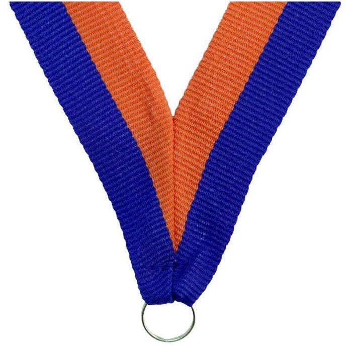 Neck Ribbon, 7/8 x 32 Inches, Blue/Orange