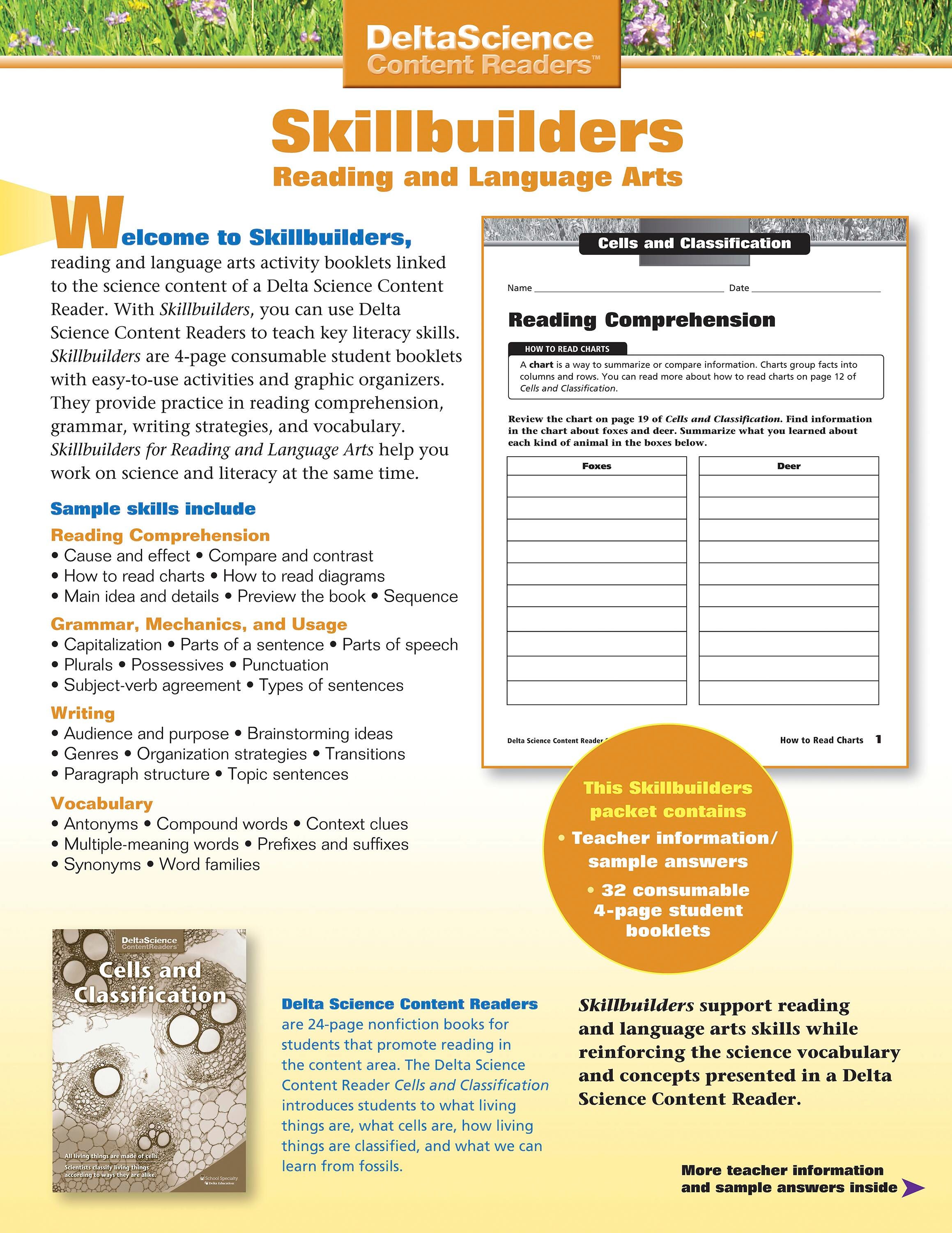 Delta Science Content Readers Cells and Classification Red and Purple Skillbuilders, Pack of 32, Item Number 1278171