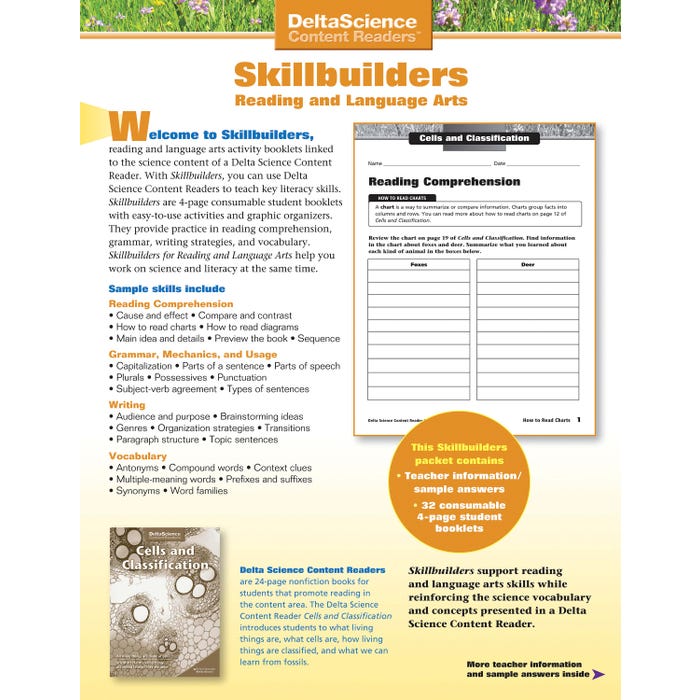 Delta Science Content Readers Cells and Classification Red and Purple Skillbuilders, Pack of 32