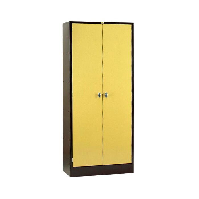 Debcor Damp-Proof Storage Cabinet, 36 x 18 x 84 Inches, Yellow/Black, 4 Shelf