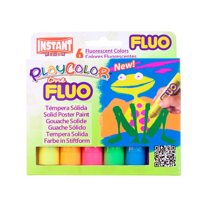 Jack Richeson Playcolor Standard Tempera Sticks, Fluorescent Colors, Set of 6