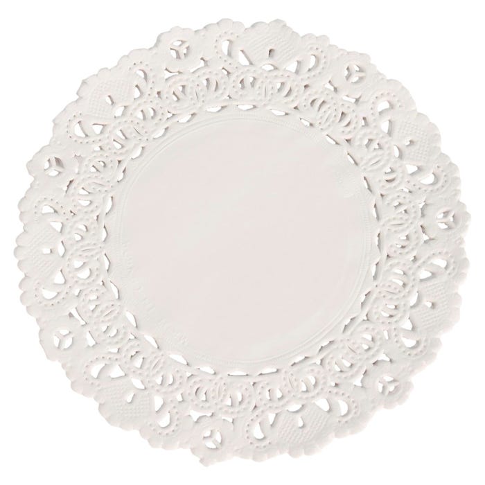 School Smart Paper Die-Cut Round Lace Doily, 4 Inches, White, Pack of 100
