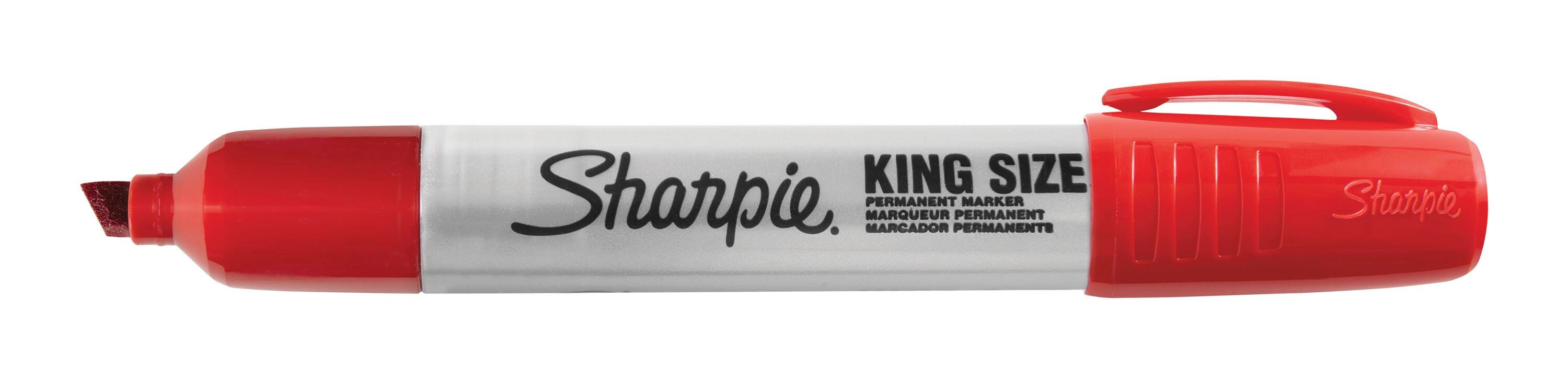 Sharpie King Size Permanent Markers, Chisel Tip, Red, Pack of 12 079505