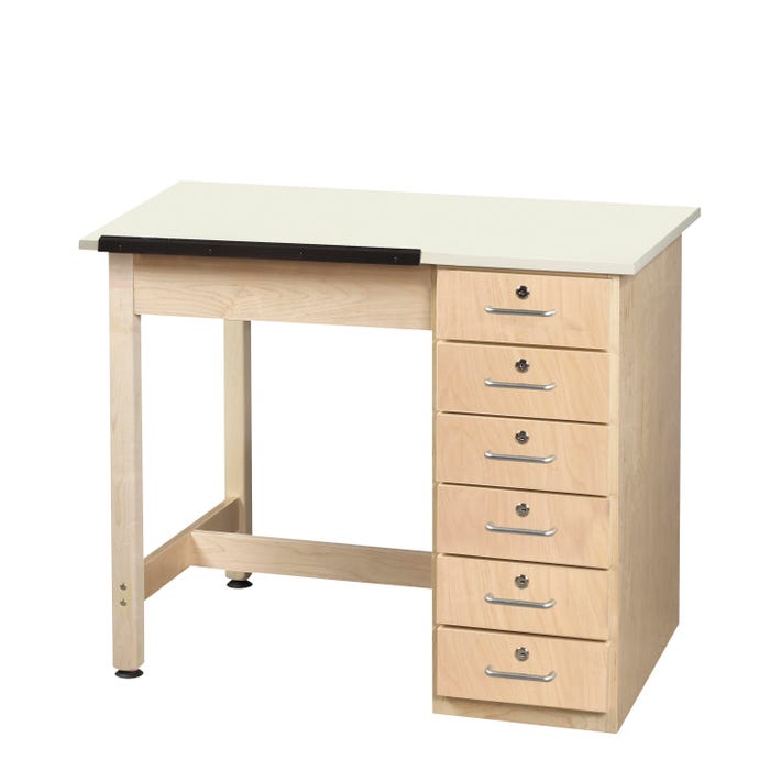 Diversified Woodcrafts 1-Piece Adjustable Drafting Table, 36 x 24 x 30 Inches, Maple