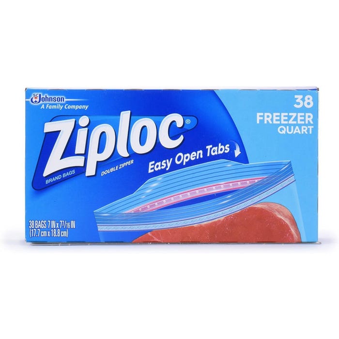Ziploc Grip 'n Seal Freezer Bags, 1 Quart, 38 Count