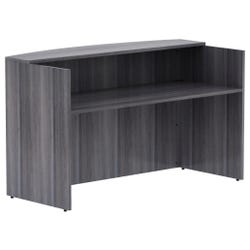 Lorell Bow Front Desk, 72 x 41 Inches, Weathered Charcoal