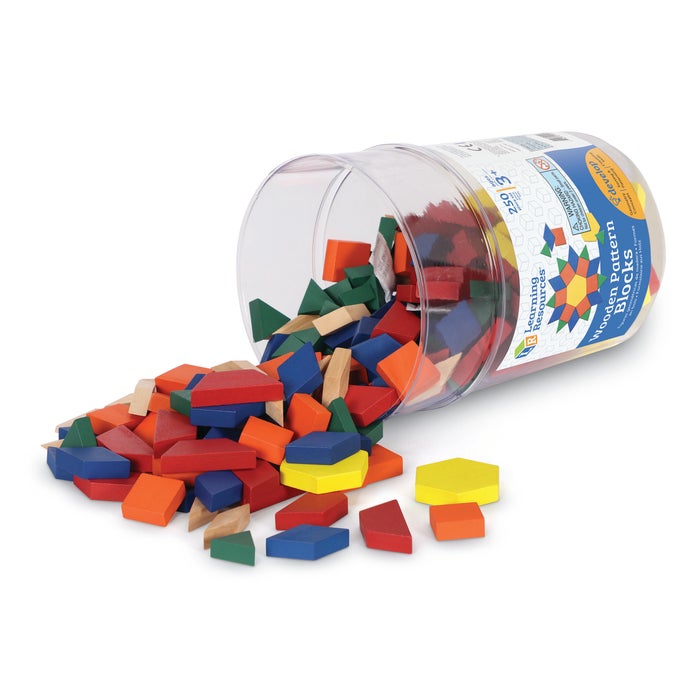 Learning Resources Wooden Pattern Blocks, 1 Centimeter Thick