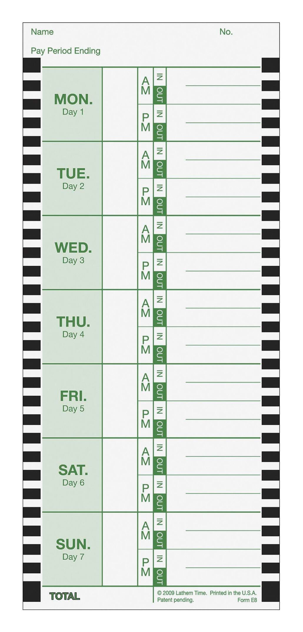 Time Clocks, Item Number 1405666