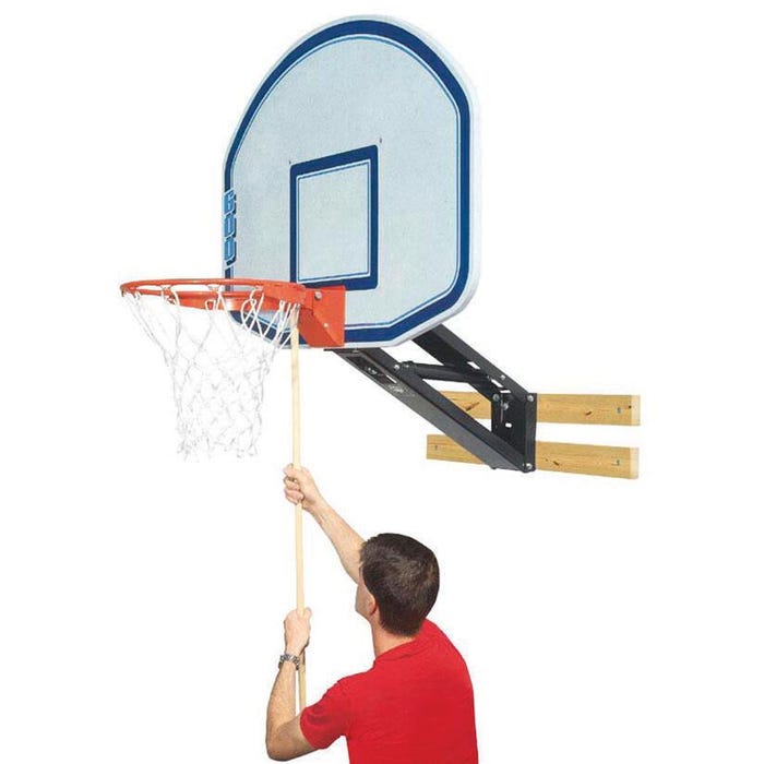 Bison QwikChange Basketball Shooting Station with Fan Shaped Graphite Backboard, 48 x 36 Inch Backboard